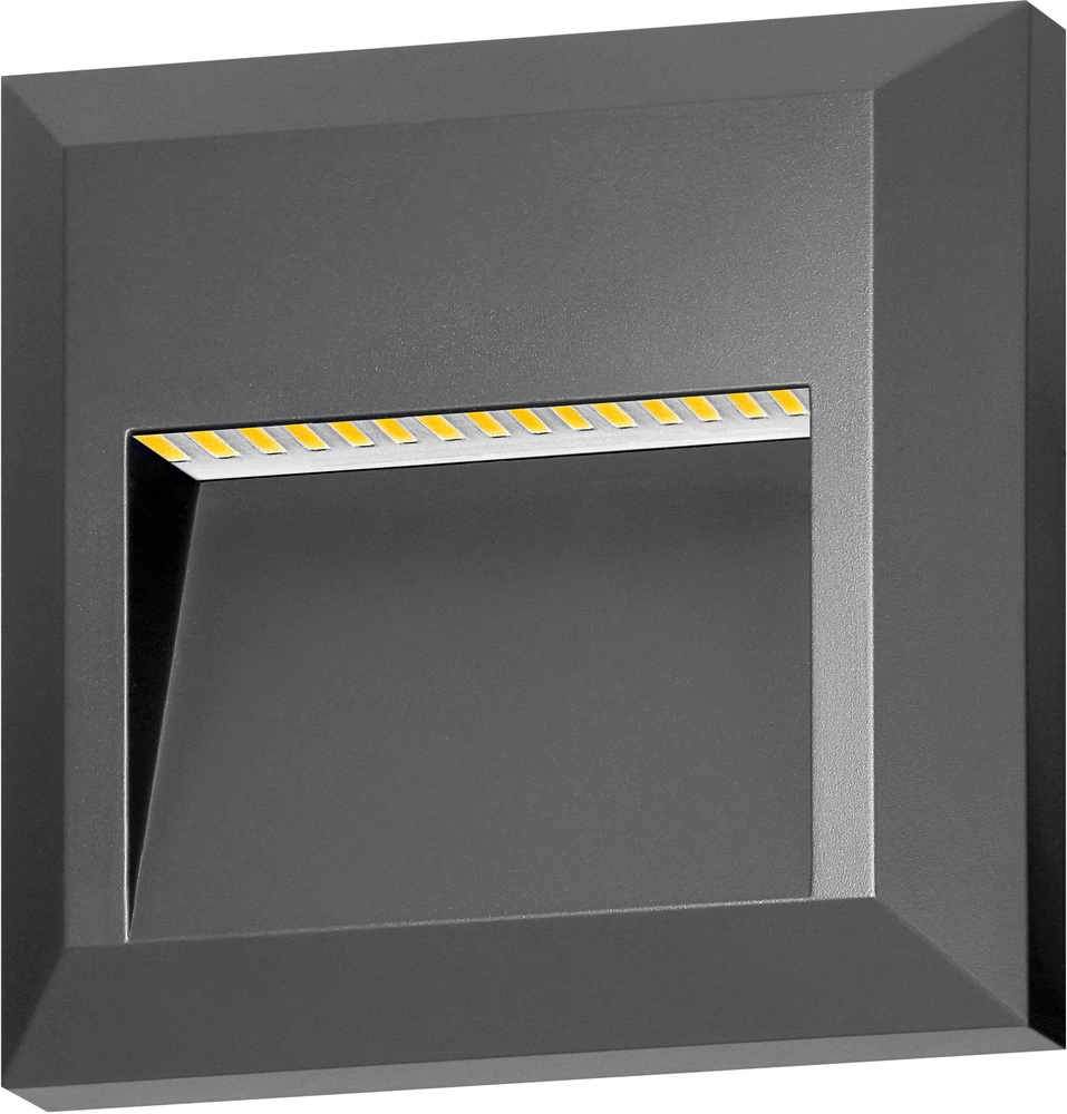 Orno KIBO LED 1W, fasado šviestuvas, 80lm, IP65, 4000K, kvadratinis, pilkas