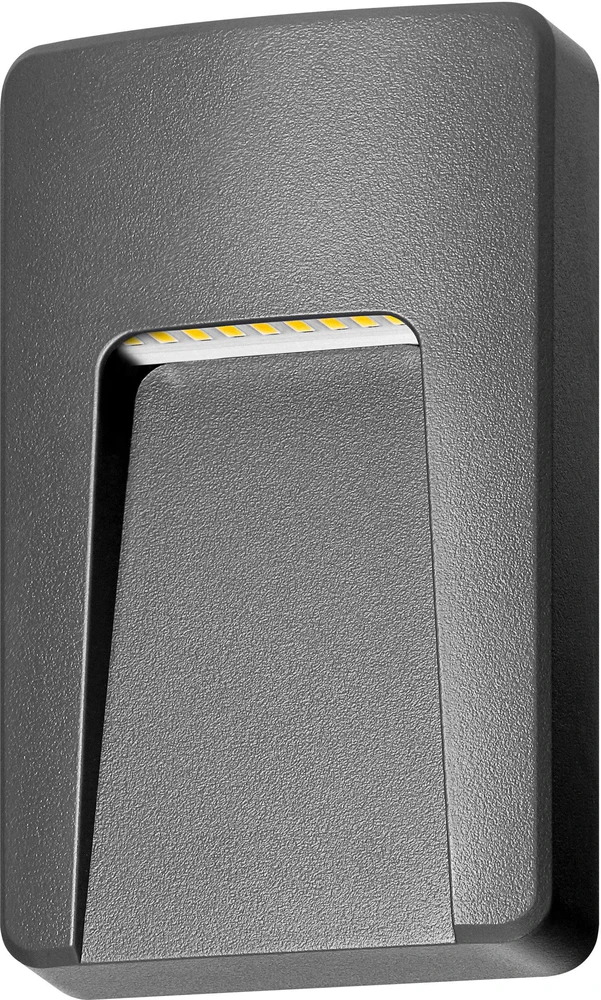 Sieninis šviestuvas Orno SLIGO LED 3W, fasadinis šviestuvas, 240lm, IP65, 4000K, stačiakampis, pilkas