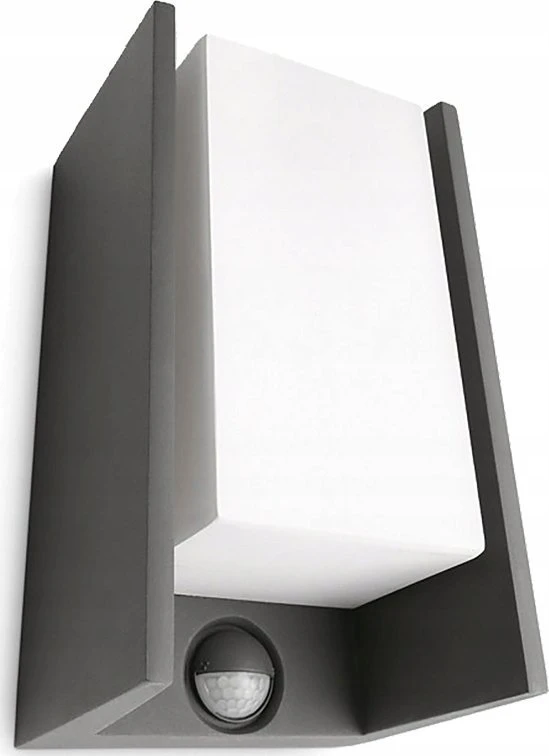 Sien.lauko šviestuvas su jud.jutikliu IP44 Bridge Philips 15W E27 antracito spalvos