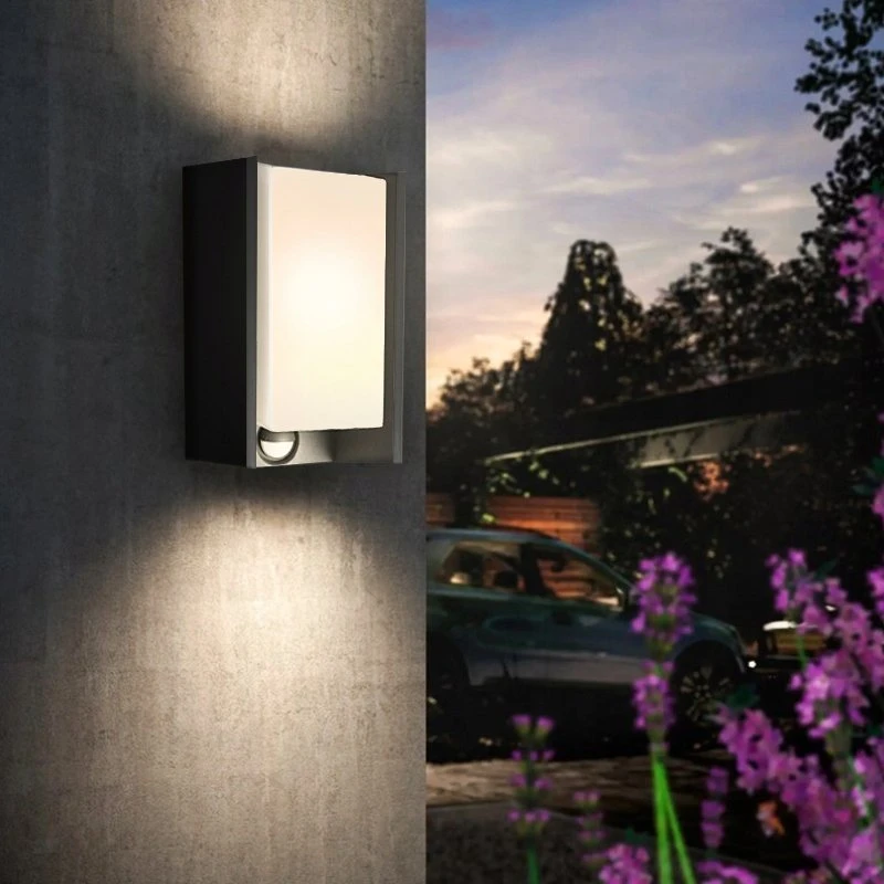 Sien.lauko šviestuvas su jud.jutikliu IP44 Bridge Philips 15W E27 antracito spalvos
