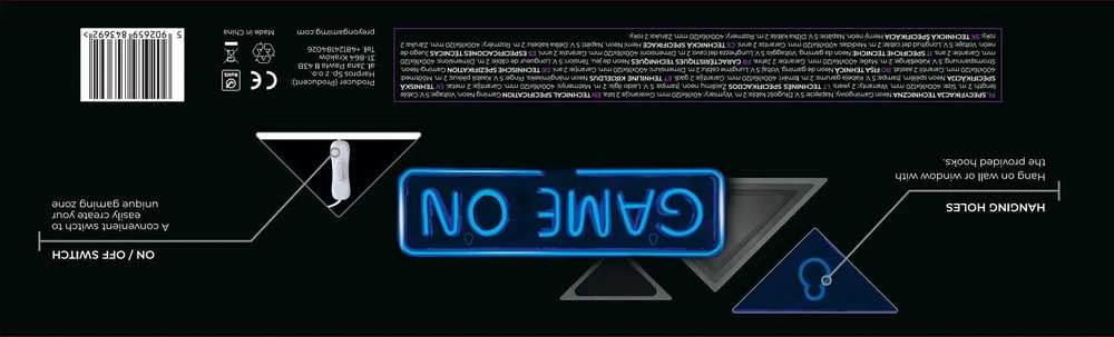Sieninis šviestuvas PREYON Neon gamingowy LED ścienny GAME ON Mėlyna Eye Bait (PBEB12GO)