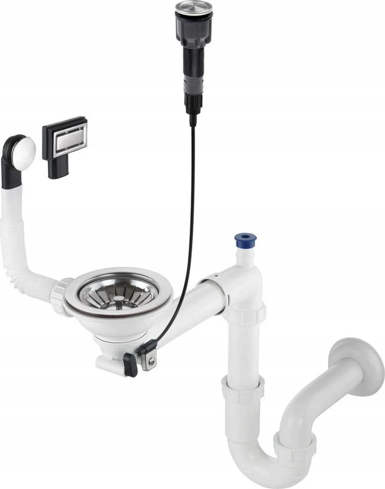 Sifonas granitinėms plautuvėms Deante Space-Saver ZXY_9982, Steel