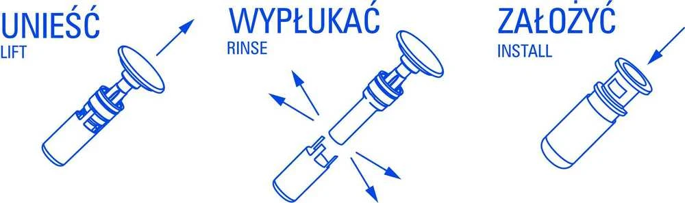 Deante Easy-Clean klik-klak praustuvo dangtelis su sifonu, valomas iš viršaus, NHC_010C, Chrome