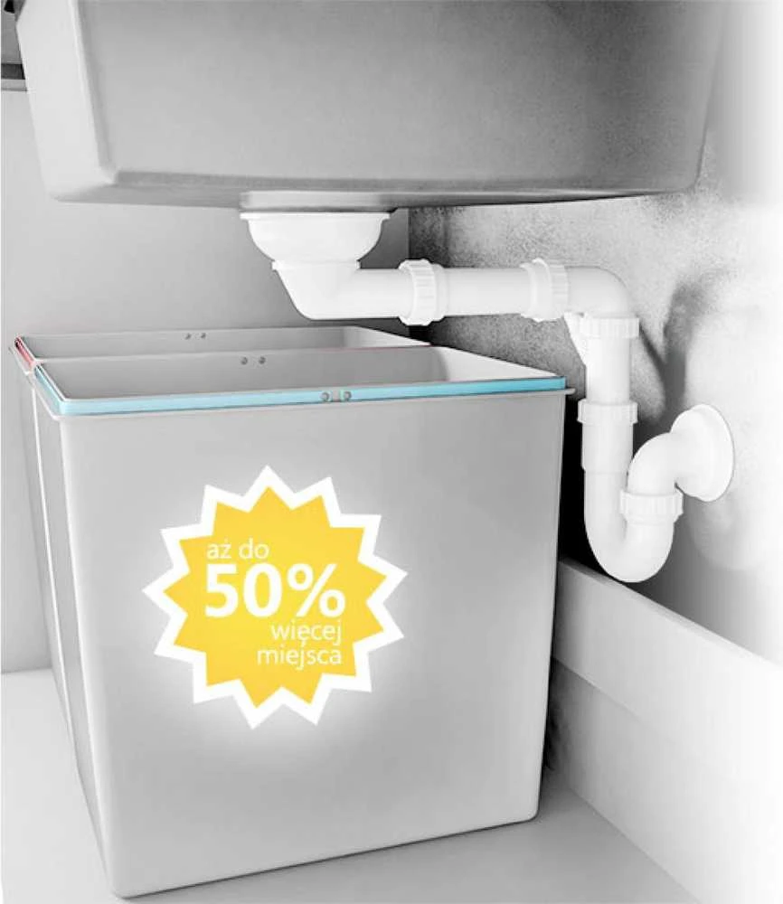 Sifonas granitinėms plautuvėms Deante Space-Saver ZXY_9972, Steel