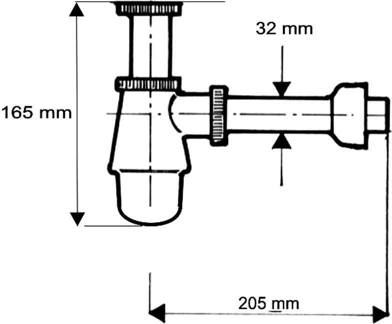 Sifonas McAlpine butelinis 5/4'' chromuotas (220CB)