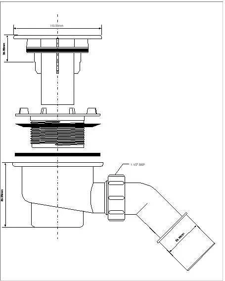 Trap McAlpine dušo gaudyklė su 90 mm chromo gaubtu (HC27-CPN-PB)