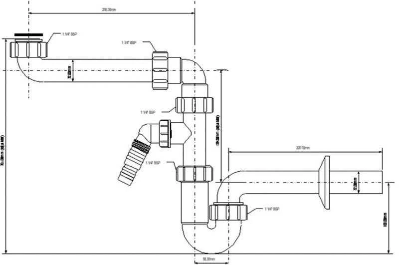 McAlpine Sifonas vamzdinis vienvietis 1,5'' (HC7HC13)