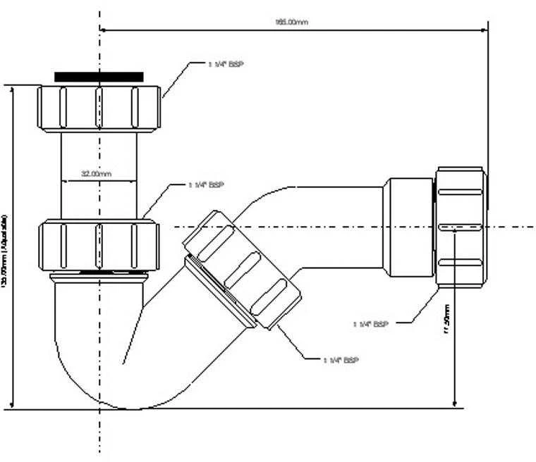 McAlpine praustuvo sifonas 5/4'' baltas (HC22)