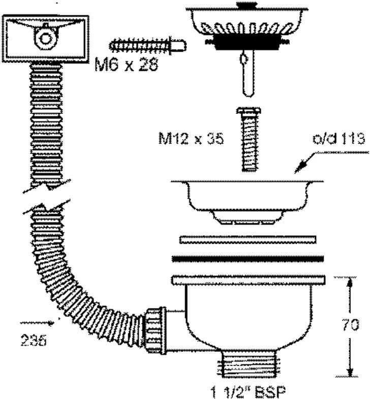 „McAlpine“ sifono išleidimo vamzdis su filtru, viengubas, 1,5 colio (FSW50PR)