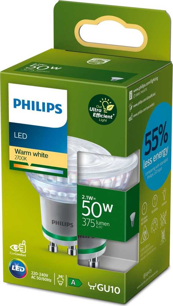 Signify Philips Classic LED-A-Label Lampa 50W GU10 ciepła balta non-dim
