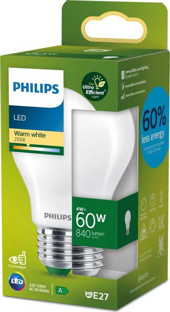 PHILIPS lemputė LED CLA 60W A60 E27 2700K FR UE SRT4
