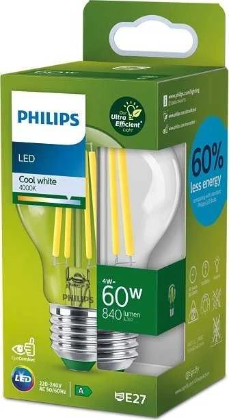 Signify „Philips Classic LED-A-Label“ lempa 60 W E27 matinė neutrali balta