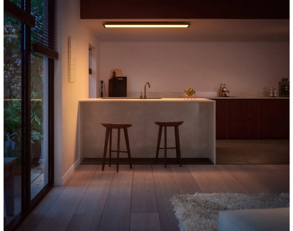 Lubinis šviestuvas Philips Hue Aurelle rectangular panel light, Juodas, 120 x 30 cm | 2200-6500 Hue Baltas Ambiance