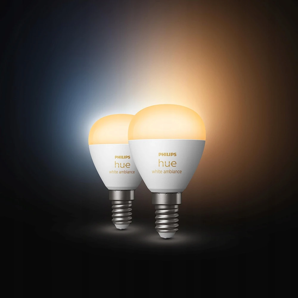 „Philips Hue Baltas Ambiance“ sferos dviguba pakuotė, E14, 470 lm