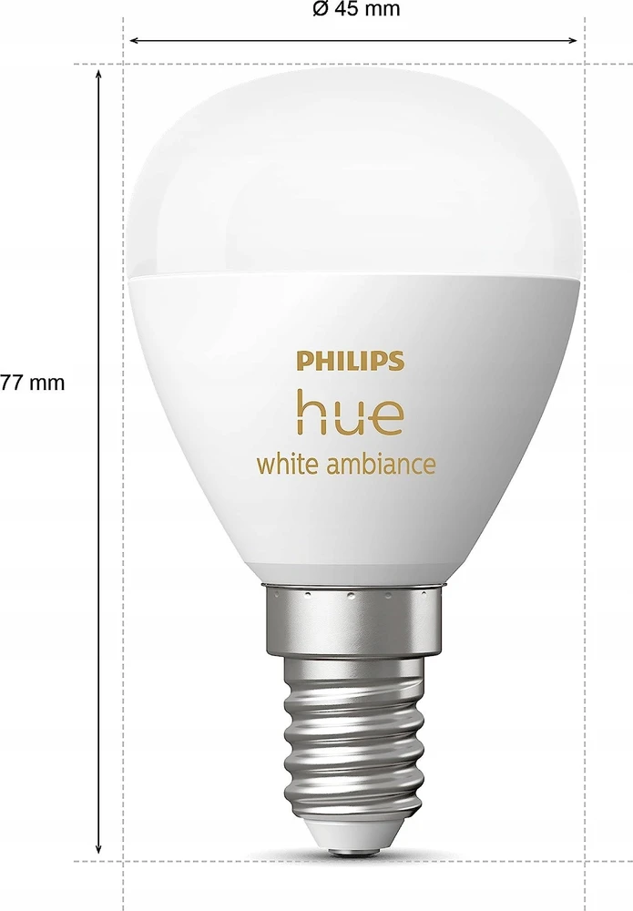 „Philips Hue Baltas Ambiance“ sferos dviguba pakuotė, E14, 470 lm