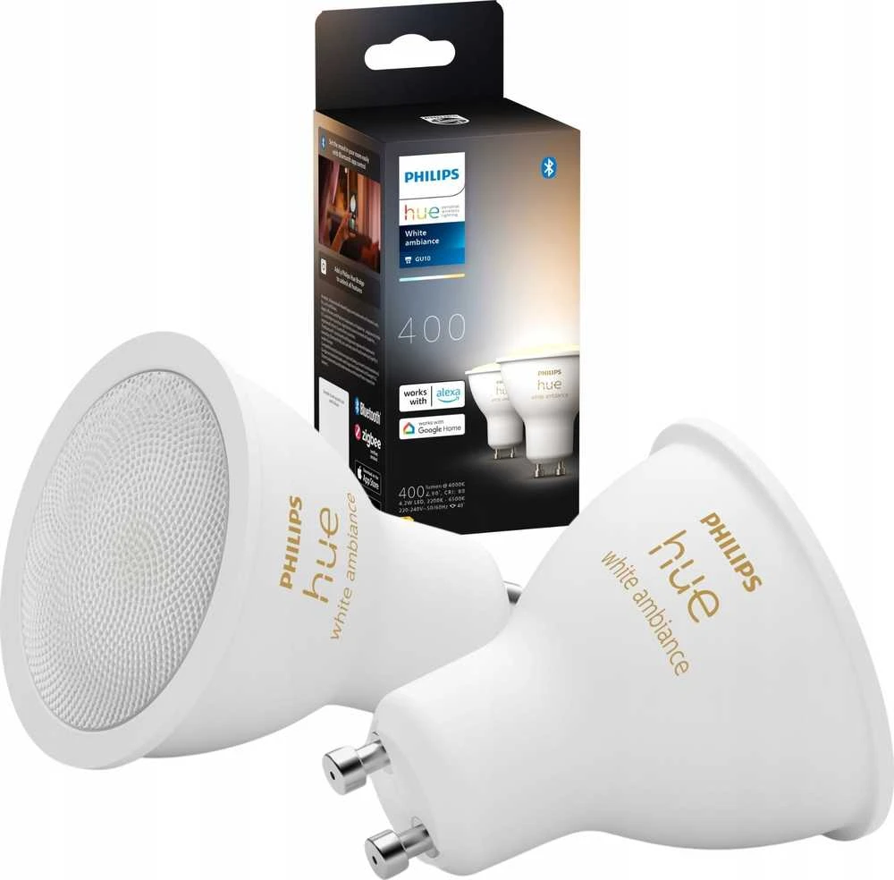 Philips Hue Smart Spotlight, 2 vnt pakuotės | GU10 | 4,2 W | Šiltas iki šaltas baltas lengvas