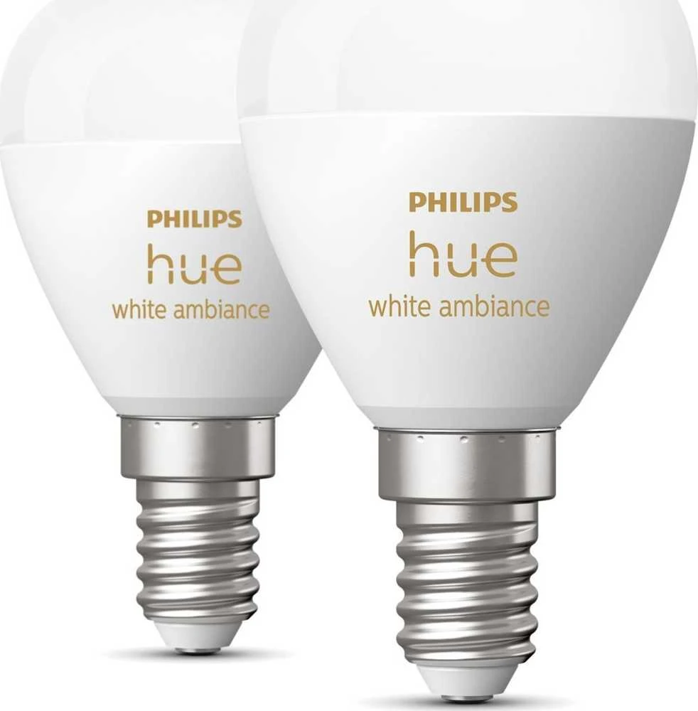 „Philips Hue Baltas Ambiance“ sferos dviguba pakuotė, E14, 470 lm