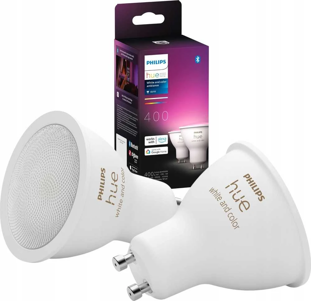 Philips Hue Smart Spotlight, 2vnt pakuotė | GU10 | 4,2 W | Šiltas iki šaltas baltas ir spalvotas