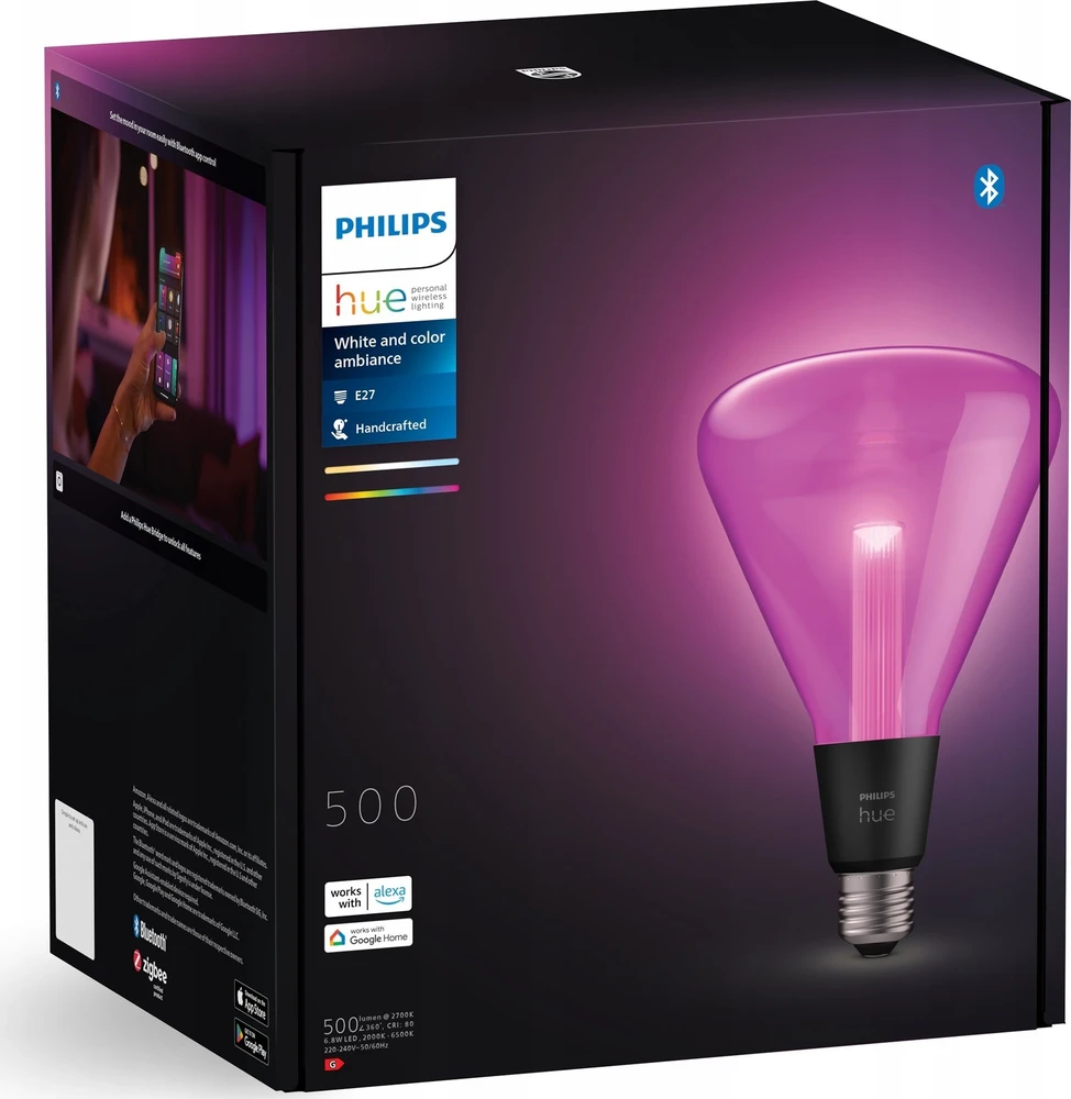 „Philips Hue WCA Lightguide Triangle“ | E27 | 6,8 W | Baltas ir spalvota šviesa