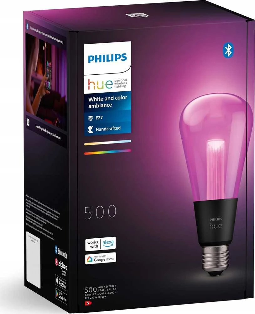 Philips Hue Baltas ir spalvota Ambiance Smart lemputė E27 ST72