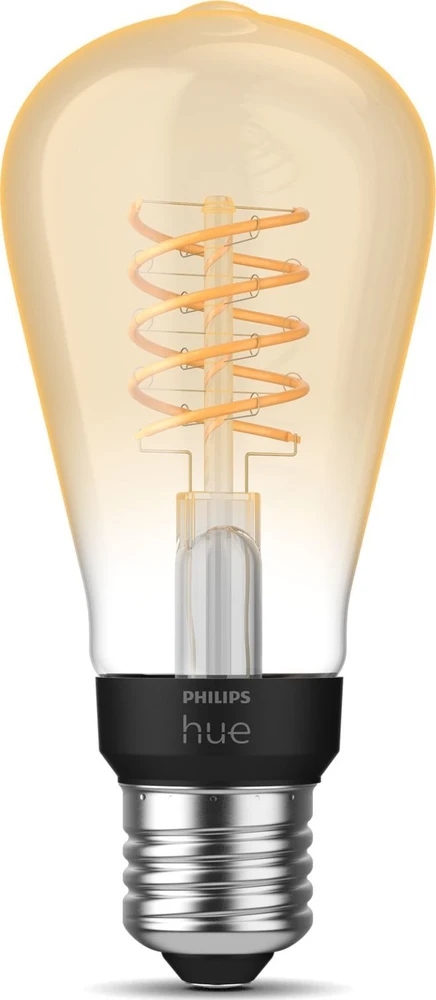 Philips Hue W 7.2W Filament ST64 E27 | E27 | 7 W | Minkštas baltas 2100K | Bluetooth ir Zigbee