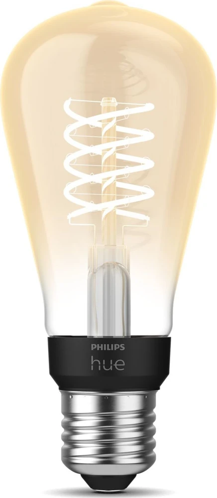 Philips Hue W 7.2W Filament ST64 E27 | E27 | 7 W | Minkštas baltas 2100K | Bluetooth ir Zigbee