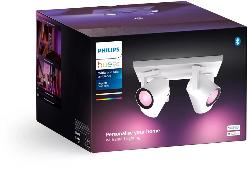Philips Hue Baltas & Color Ambiance Argenta lubinis šviestuvas baltas • 4 taškų