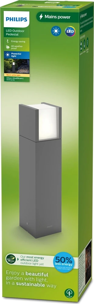 Signify Philips Outdoor A-Label Apšvietimo stulpas UE 3.8W 27K antracitas