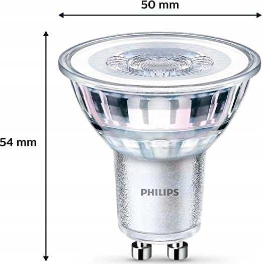 Signify Philips LED classic Lampa 50W GU10 Ciepła biel 355lm Sidabrinė 3er P