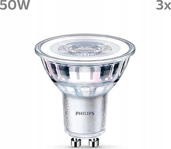 Signify Philips LED classic Lampa 50W GU10 Ciepła biel 355lm Sidabrinė 3er P