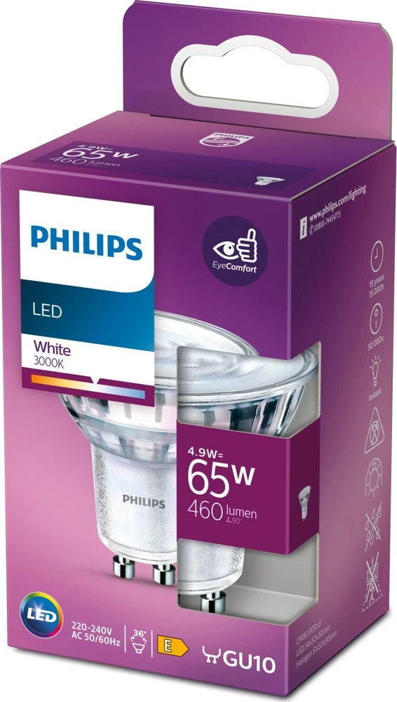 Signify Philips LED classic Lampe 65W GU10 Warmweiß 460lm Sidabrinė 1er P