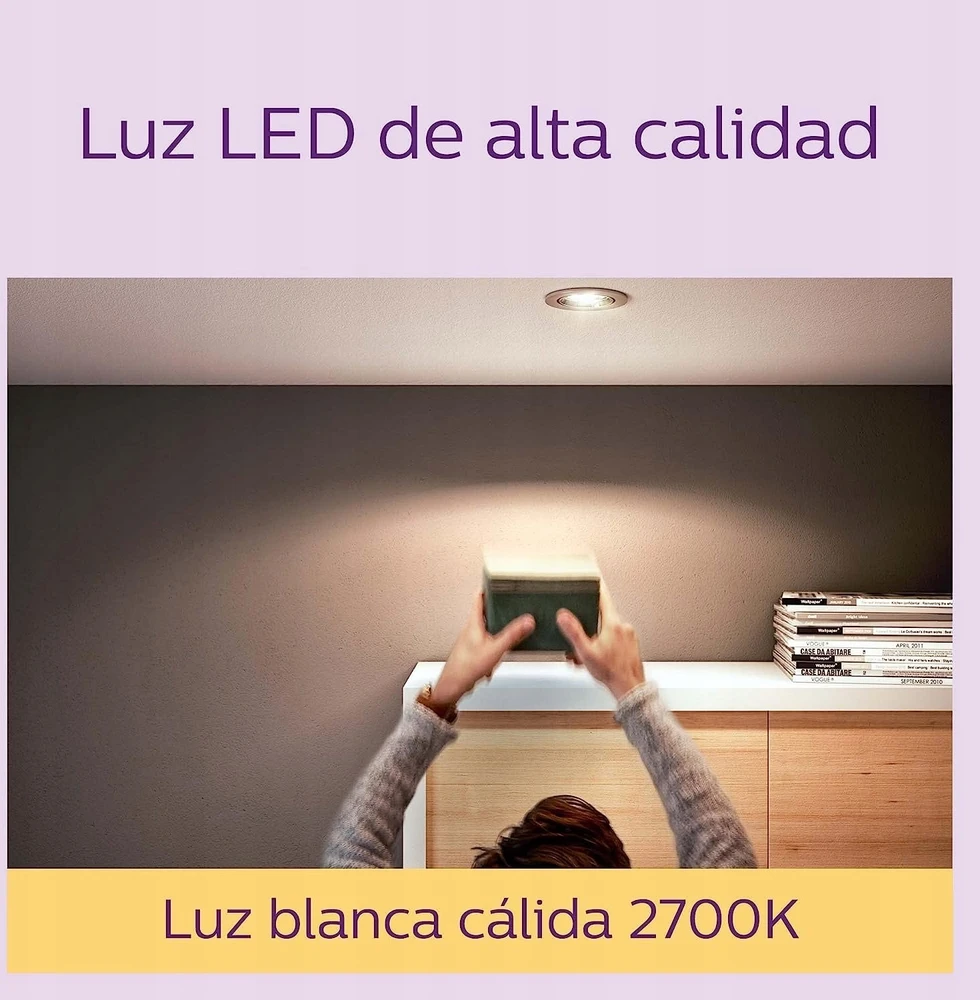 Signify „Philips“ LED klasikinė lempa 50 W GU10 šiltai balta 355 lm sidabrinė 2 vnt. pakuotėje