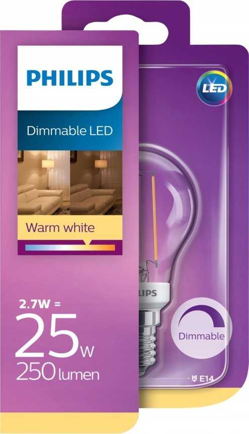 Signify Philips LED classic WarmGlow lašo formos lemputė 25W E14 skaidri, reguliuojamo ryškumo