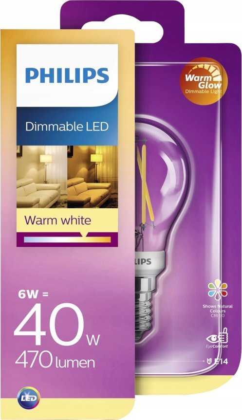 Signify Philips LED klasikinė WarmGlow lemputė 40 W E14 skaidriai pritemdoma