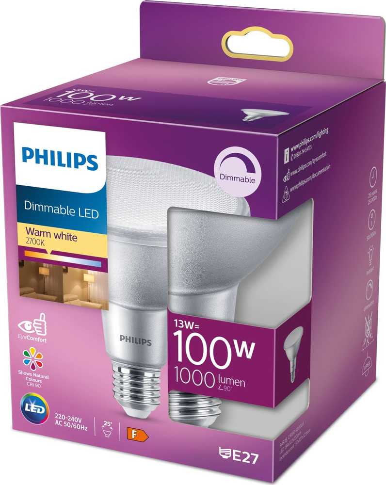 Signify Philips LED Reflektor 100W E27 1000lm Kunststoff dimmbar 1er P