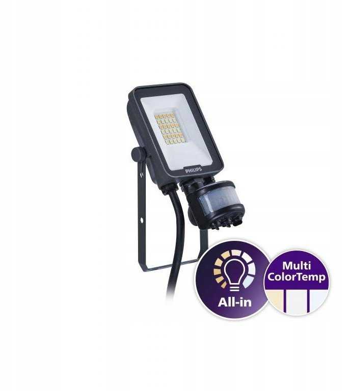 Naświetlacz Signify Philips Ledinaire Projektør Lille med sensor All-in BVP167 1200lm/830-840-865 10W IP65 Symmetrisk