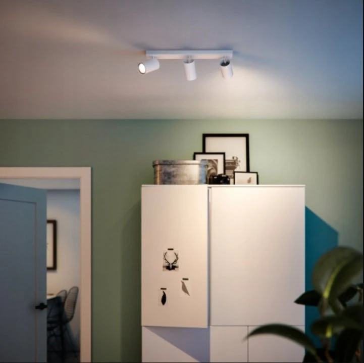 „Signify Philips myLiving Spot Kosipo“ 3 lempučių šviestuvas, 3 x 55 W, baltas (be lempučių),