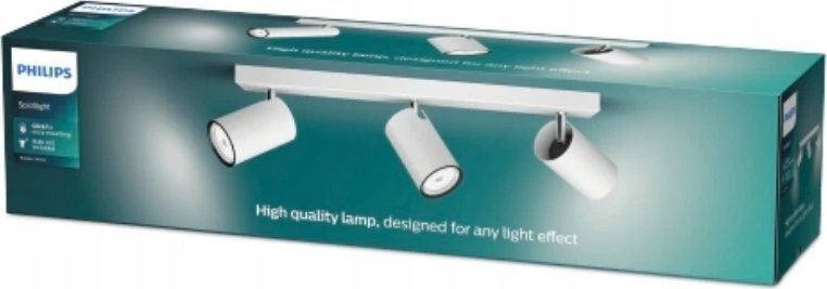 „Signify Philips myLiving Spot Kosipo“ 3 lempučių šviestuvas, 3 x 55 W, baltas (be lempučių),