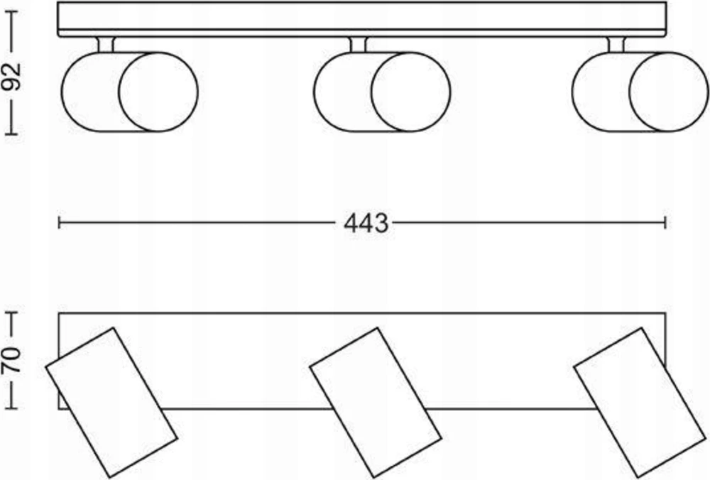 „Signify Philips myLiving Spot Kosipo“ 3 lempučių šviestuvas, 3 x 55 W, baltas (be lempučių),
