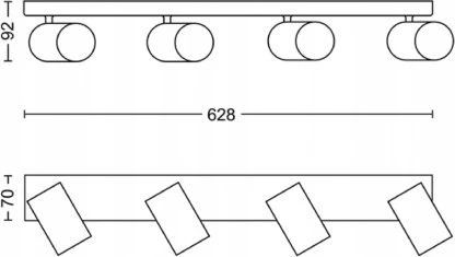 „Signify Philips myLiving Spot Kosipo“ 4 flg. 4x55W balta be LM