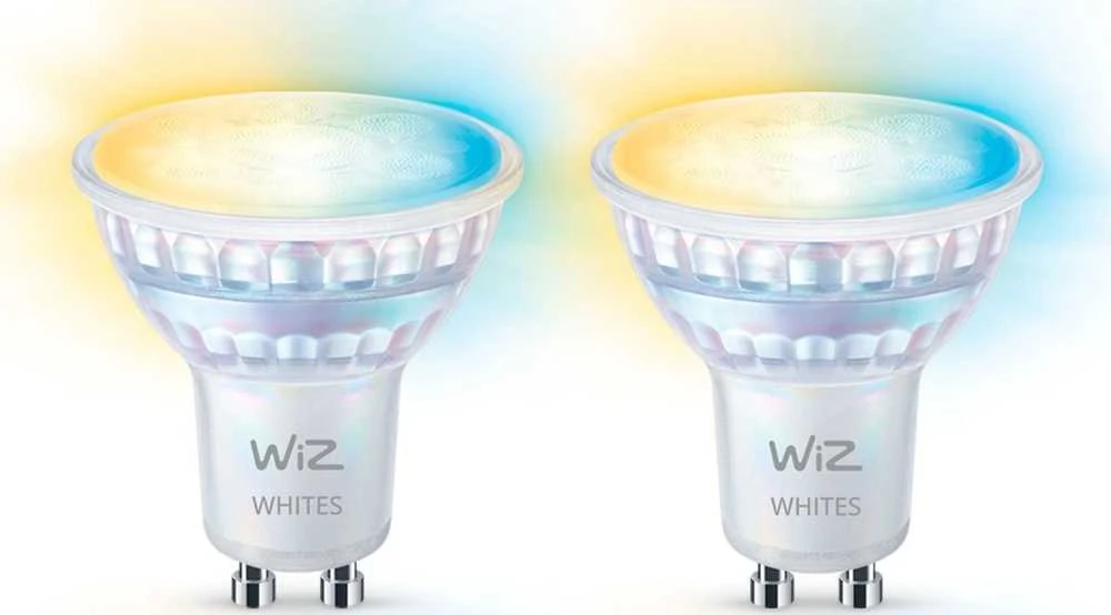 Signify WiZ Baltas GU10 Tunable 60W Glas Zweierpack