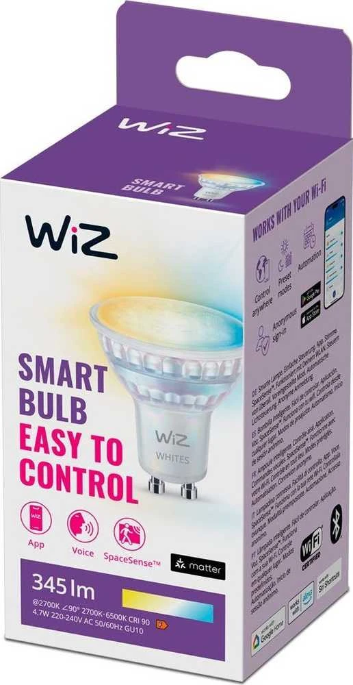 Signify WiZ Baltas GU10 Tunable 60W Glas Einerpack