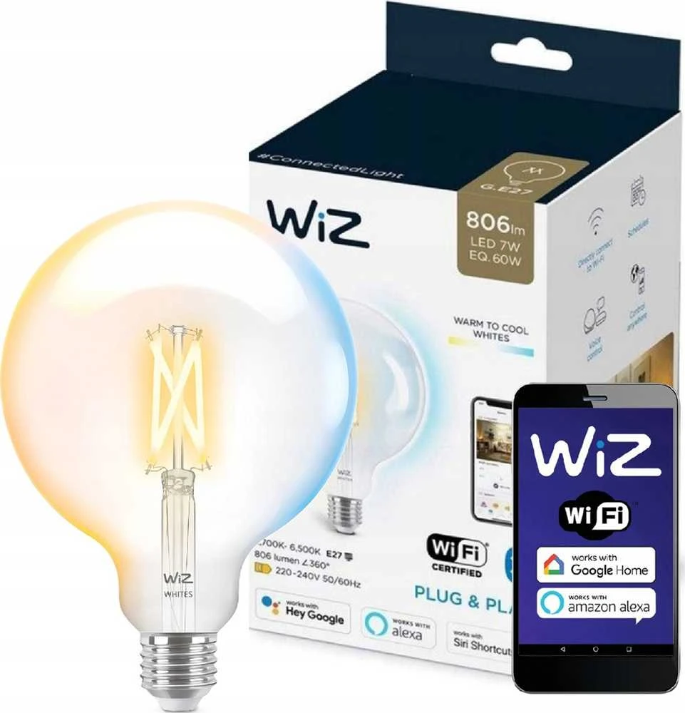 WIZ WI-FI BLE 60W G125 E27 927-65 CL 1PF/6
