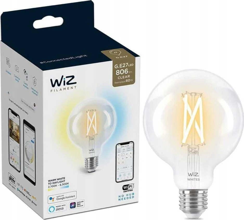 WIZ WI-FI BLE 60W G125 E27 927-65 CL 1PF/6