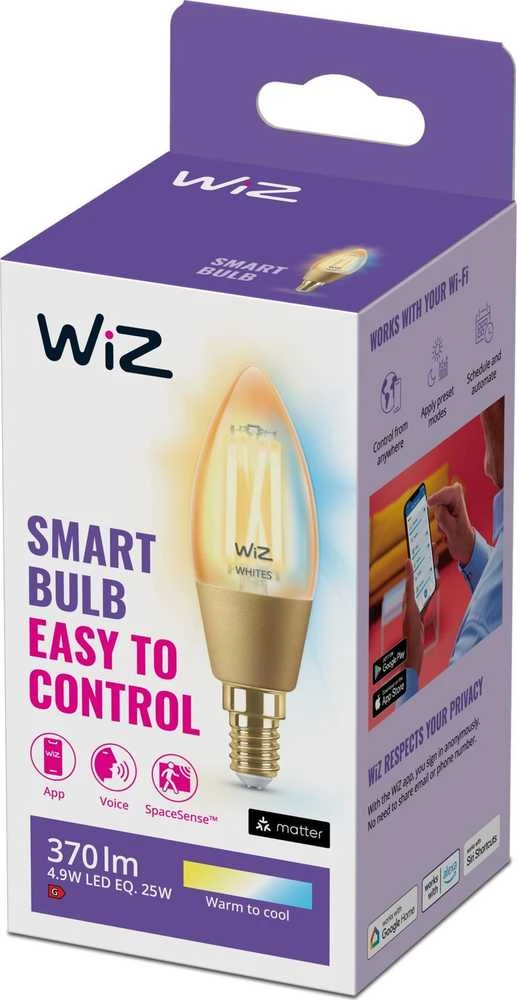 Signify WiZ - C35 Amber Candle E14 Tunable Filament - Smart Home