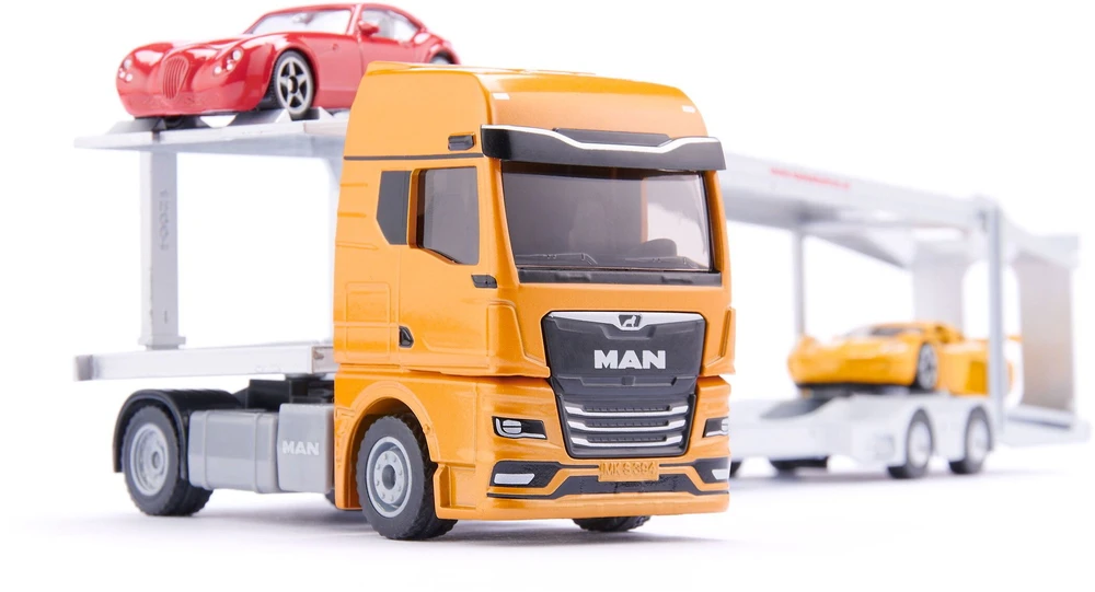 Siku Žaislinis MAN vilkikas su 2 automobiliais