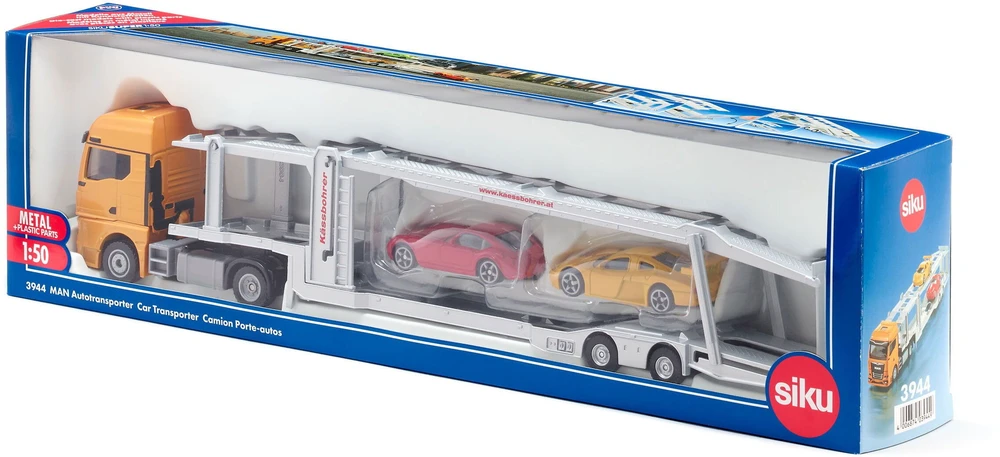 Siku Žaislinis MAN vilkikas su 2 automobiliais