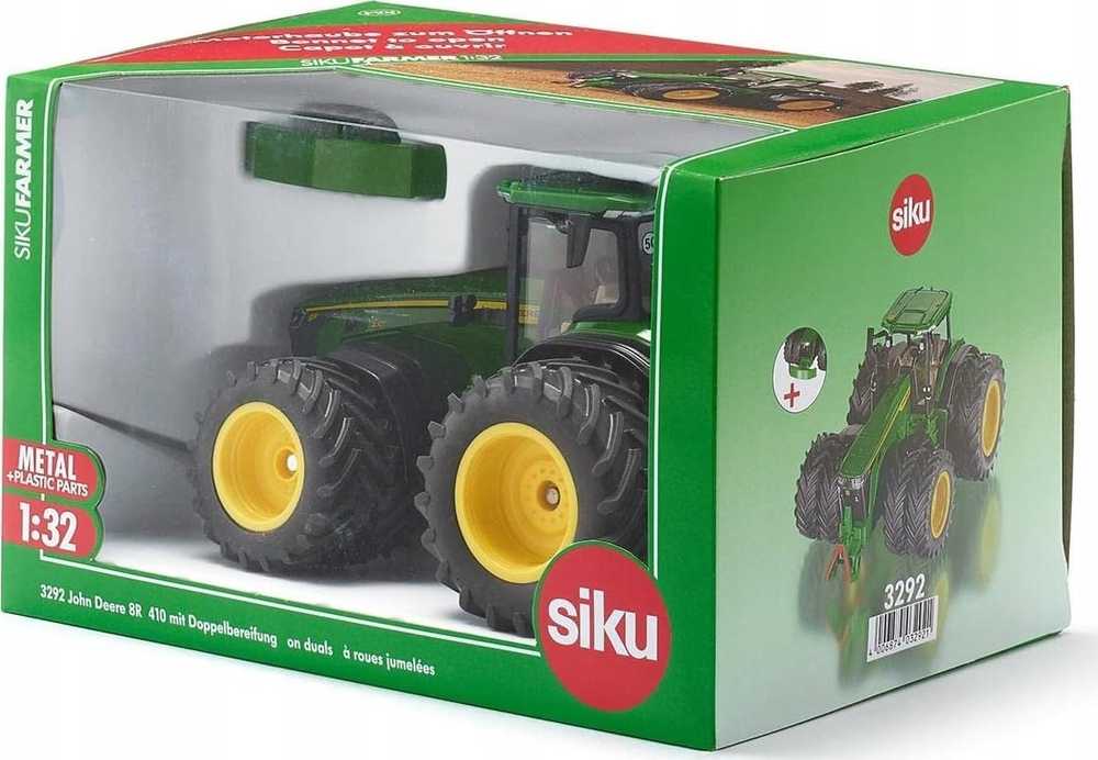 SIKU 3292 John Deere 8R 410 traktorius su dvigubomis padangomis