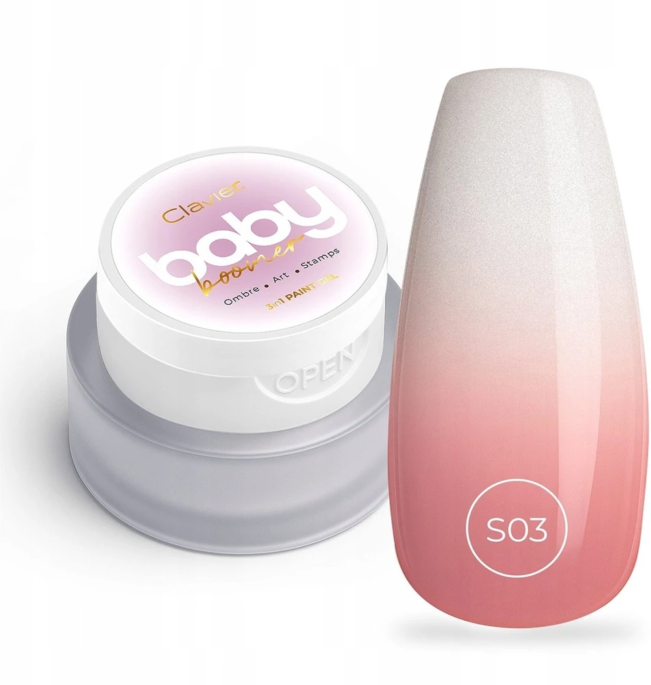Silcare Clavier Nailsology Baby Boomer nagų lakas 3w1 S03 Starlit 3g