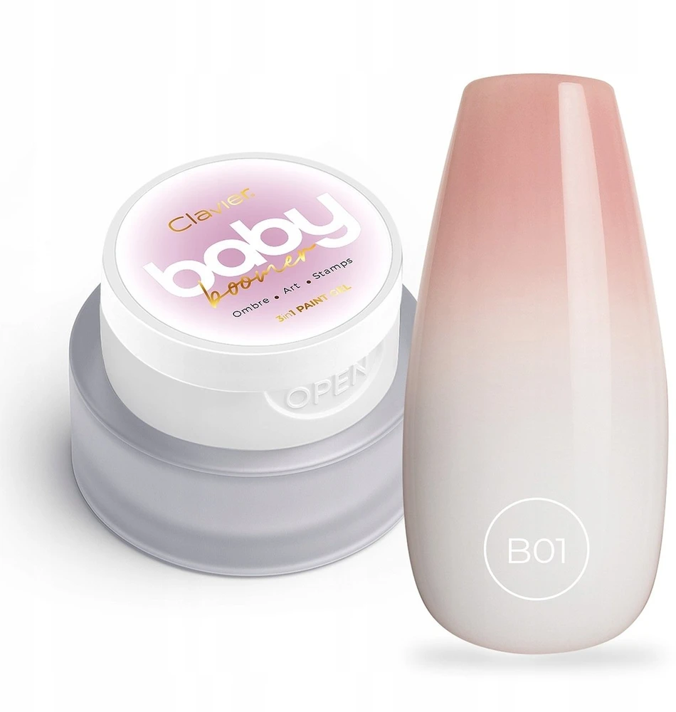 Silcare Clavier Nailsology Baby Boomer nagų lakas 3w1 B01 Bloom 3g